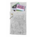 100% Cotton Bi-Fold Golf Towel w/ Pocket, Grommet & Hook